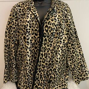Y2K Plus Size Animal  Print Women's Blazer